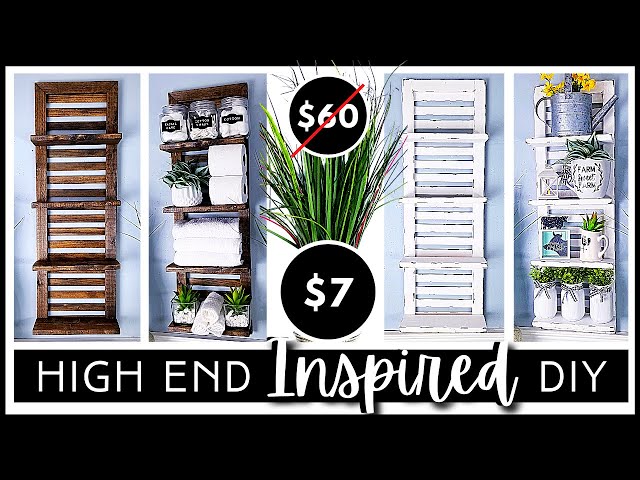 HIGH END Inspired DIY | Modern Farmhouse Wood Shutter Shelf | Home Decor | Amazing Look for Less!