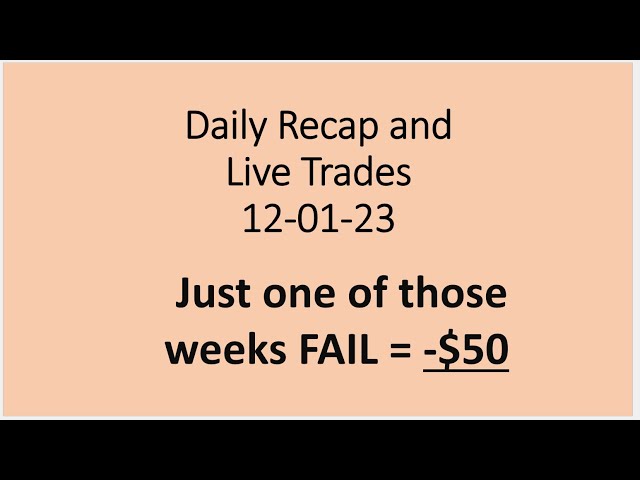 Daily Recap and Live Trades 120123