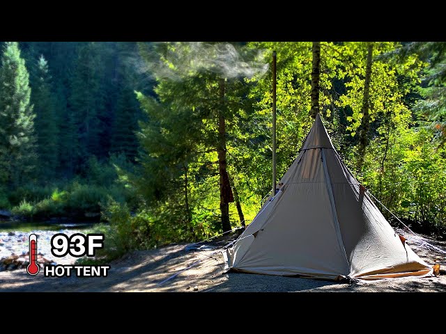 Hot Tent Camping And Fishing