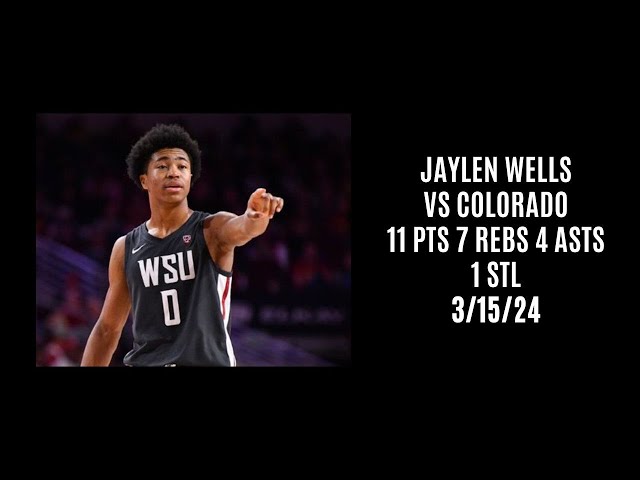 Jaylen Wells vs Colorado (11 PTS 7 REBS 4 ASTS 1 STL) 3/15/24