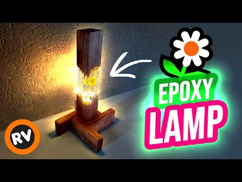 Epoxy resin wood lamp | Lampara de resina epoxy y madera
