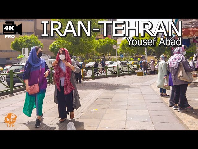 Iran walk Tehran Walking Tour on Yosefabad Street 4k