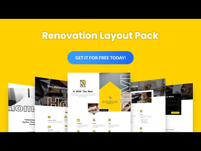 Get a FREE Renovation Layout Pack for Divi