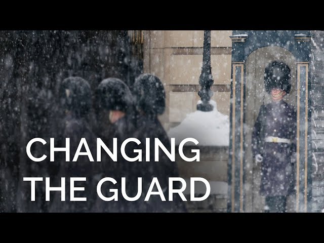 Changing the Guard in the snow