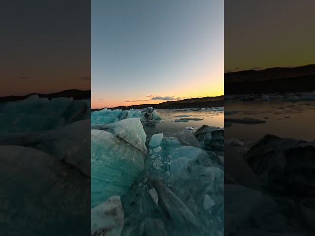 Drone flies over glacial lagoon 🚁 #fpv #iceland #glacier