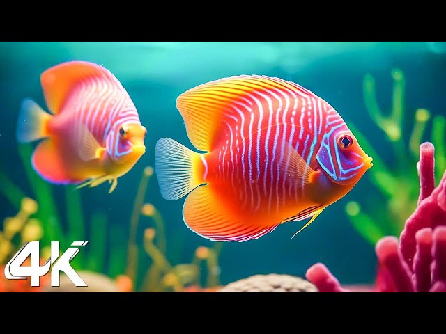 Under Red Sea 4K   Beautiful Coral Reef Fish in Aquarium, Sea Animals for Relaxation   4K Video