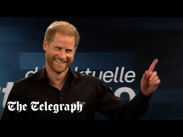 Prince Harry thrashed by German defence minister in penalty shoot out on TV show