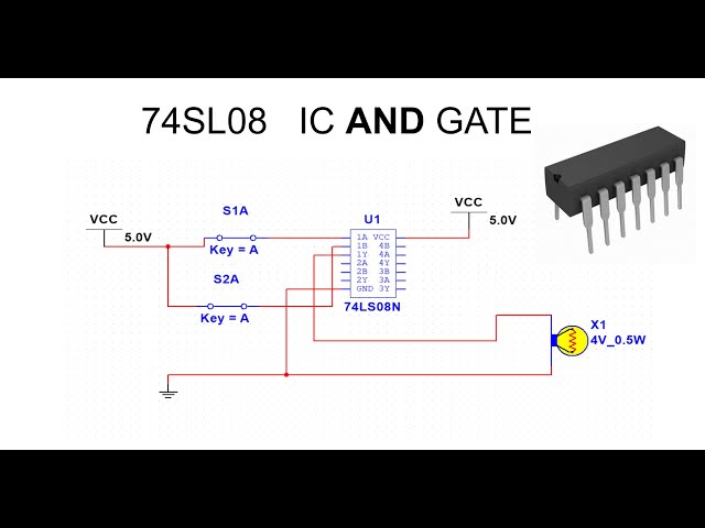 74SL08 IC AND gate || Logic gates || Multisim