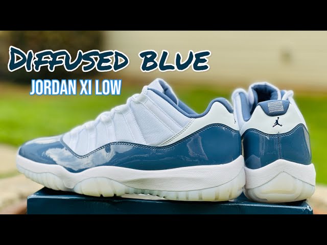 Early look! Jordan 11 low diffused blue quality check on foot unboxing review yekick!