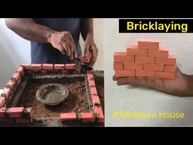 How to Build a Miniature Brick Wall | Art of Bricklaying | Model House Construction