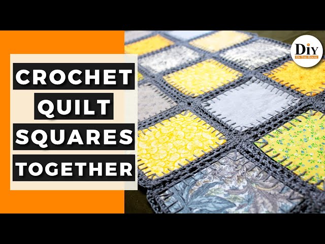 How to Crochet Quilt Squares Together - Fusion Crochet and Fabric Quilt