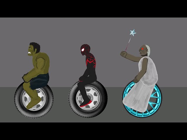 Spider-man Miles Morals vs Hulk vs Granny Funny Animations - Drawing Cartoons 2