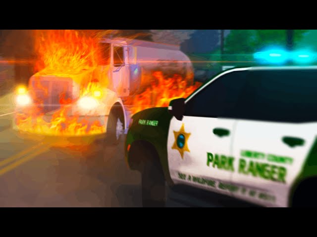 Out of control TANKER crashes into Park Ranger post!