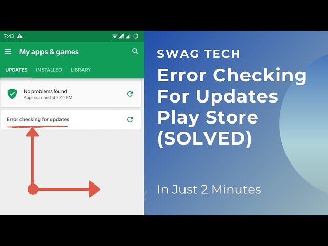 How to Solve Error Checking for Updates on Play Store 100%