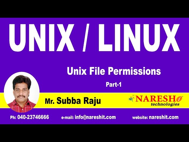 Unix File Permissions Part-1 | UNIX Tutorial | Mr. Subba Raju