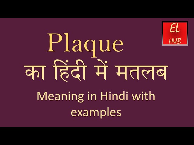 Plaque meaning in Hindi