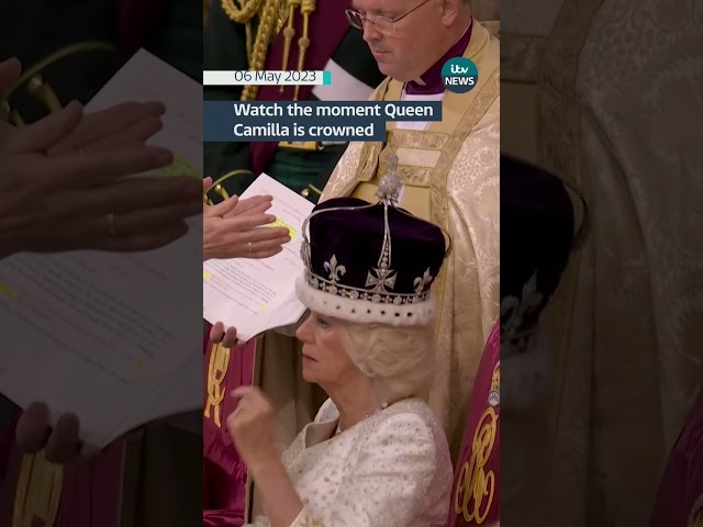 Watch the moment Queen Camilla is crowned #itvnews #camilla #coronation #kingcharles