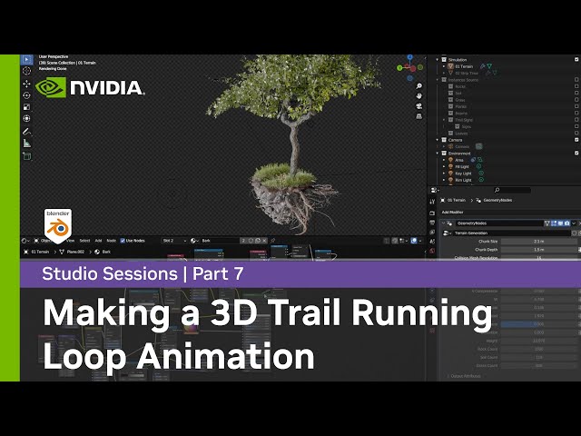 [Blender] Making 3D Trail Running Loop Animation w/ Alexandre Albisser Part 7: Trail Signage & Trees