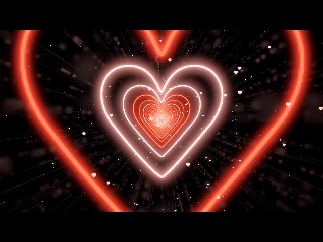 Neon Lights Love Heart Tunnel❤️Red Heart Background | Neon Heart Tunnel Loop | Animated Background
