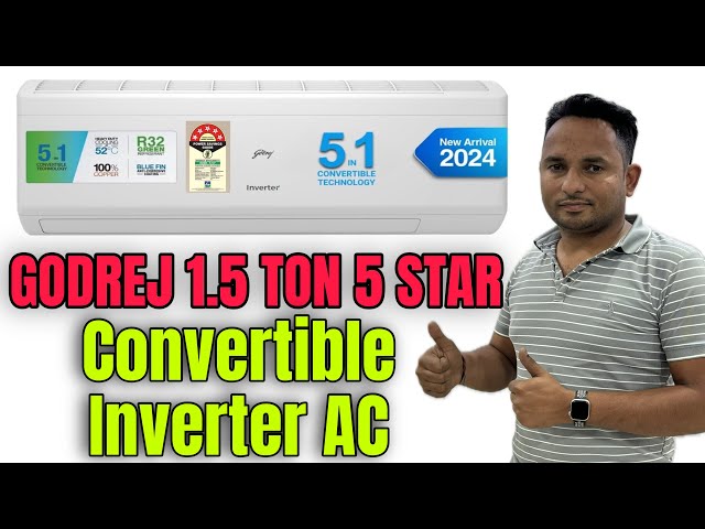 Latest Godrej 1.5 Ton 5 Star Convertible Inverter AC 2024 | Best 5 Star AC under 37000 Rs