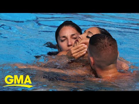 Synchronized swimmer rescued by coach during competition l GMA