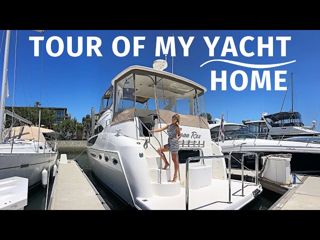 YACHT TOUR of MY LIVEABOARD HOME / Meridian AFT CABIN Motor Yacht WALKTHROUGH with SPECS & Outtakes