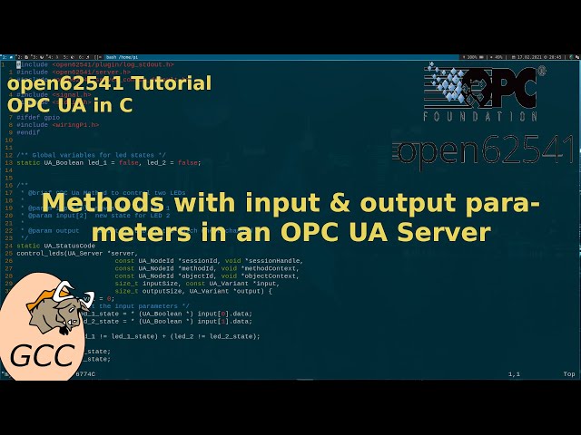 Open62541 (OPC UA in C) Tutorial: Methods with input & output parameters in an OPC UA Server