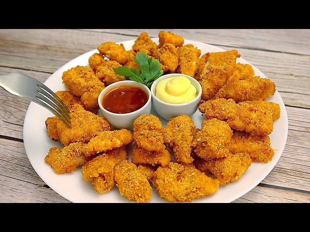 No frying! A very simple and delicious recipe for chicken nuggets in the oven!