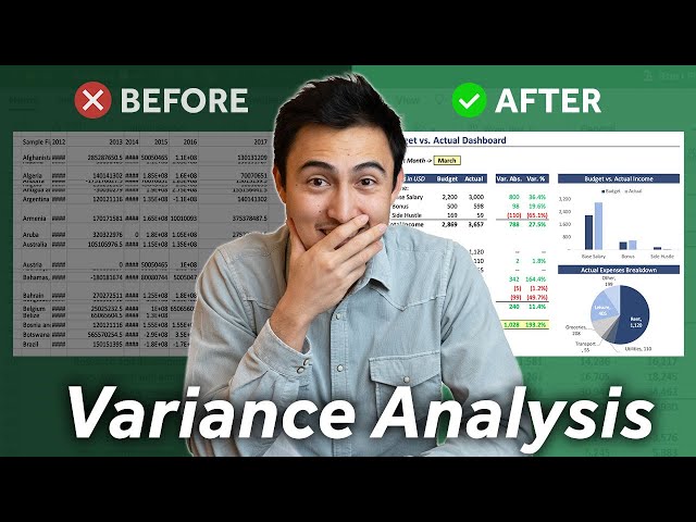 Build a Dynamic Budget vs Actuals Dashboard on Excel (Variance Analysis)
