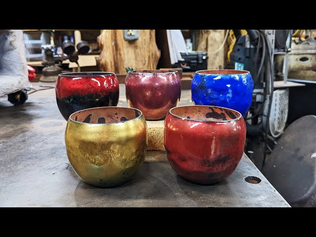 Hammer Texturing and Enameling Copper Cups