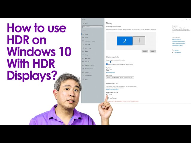 How to use & disable HDR on Windows 10 on HDR capable displays