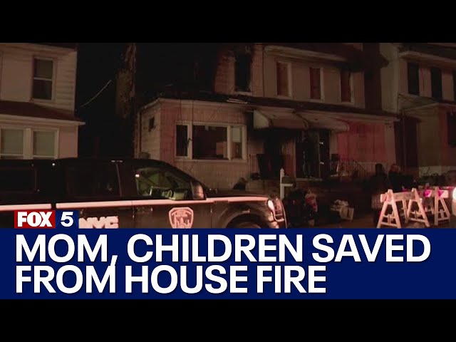 Mother, 2 children saved from house fire in Queens