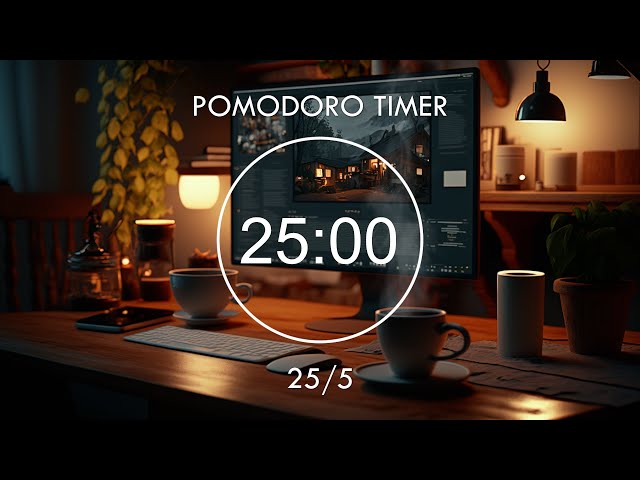 25 minute timer - Lofi Mix - Pomodoro timer - 4 x 25 min 📚 Focus Station