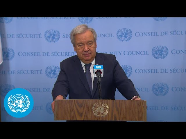 UN Chief on Israel/Palestine Crisis - Media Stakeout | United Nations