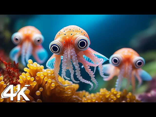 Aquarium 4K VIDEO ULTRA HD 🐠 Beautiful Coral Reef Fish - Relaxing Sleep Meditation Music