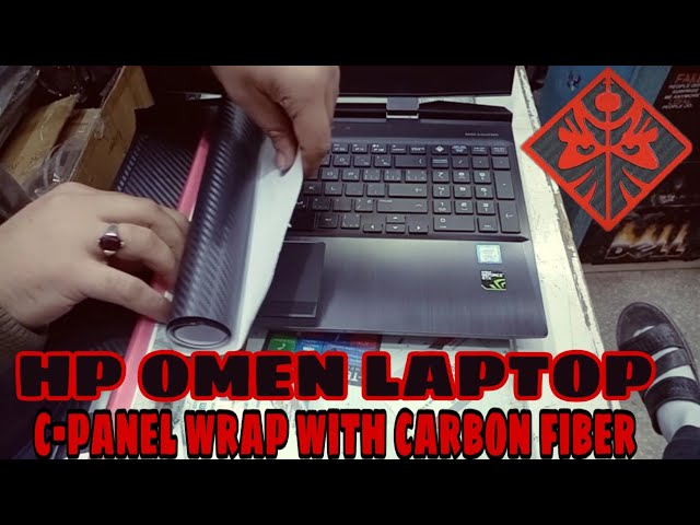 Hp omen laptop c-panel wrap with black carbon fiber