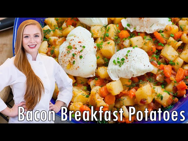 The BEST-Ever Bacon Breakfast Potatoes Recipe!! European-Style Potatoes with Eggs!