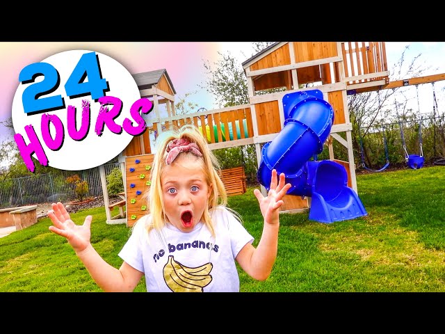Everleigh Spends 24 Hours In Her Backyard Playground!!!
