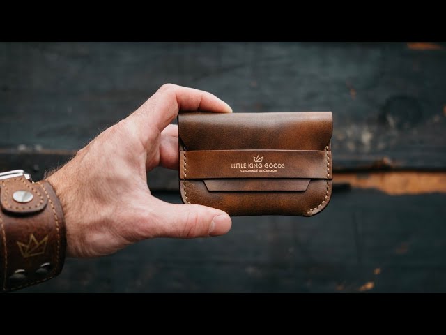 Making a HANDMADE Leather Flap Wallet - HYPER ASMR!