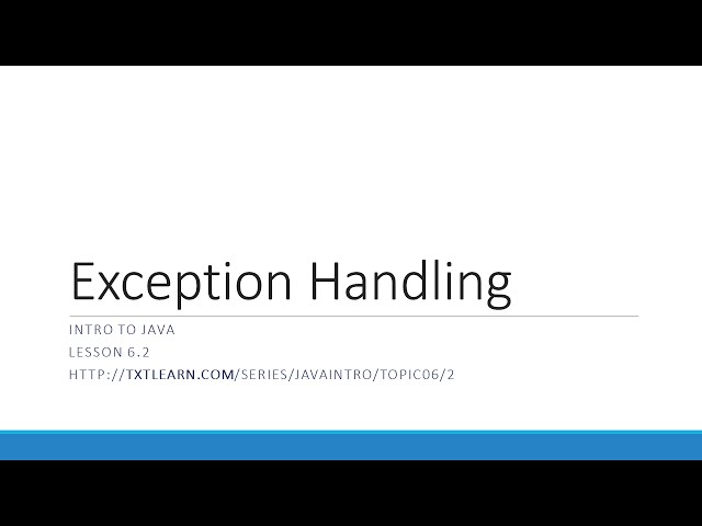 Handling IO Exceptions in Java (6.2)