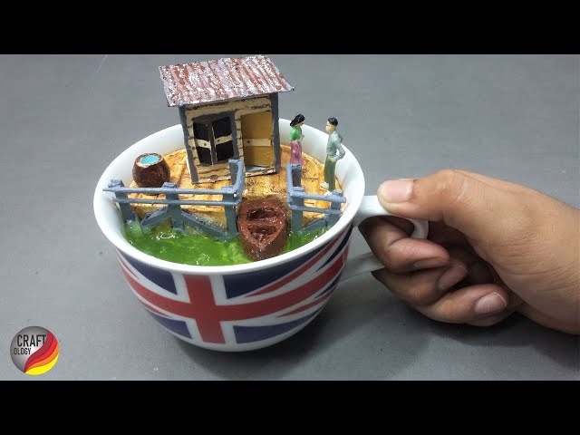 How to Make DIY Miniature Art|Landscape Realistic Cup Diorama