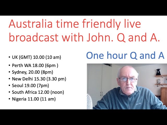 Live chat with John Sunday 1 March
