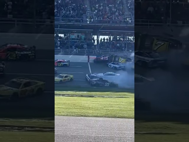 Another angle of the last-lap wreck at #talladega