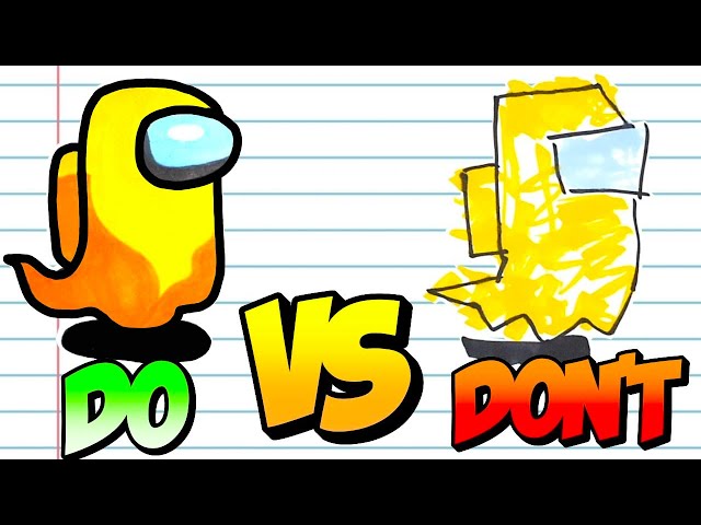 Cool DOs & DON'Ts Drawing Among us Ghost in 1 Minute Challenge #Shorts