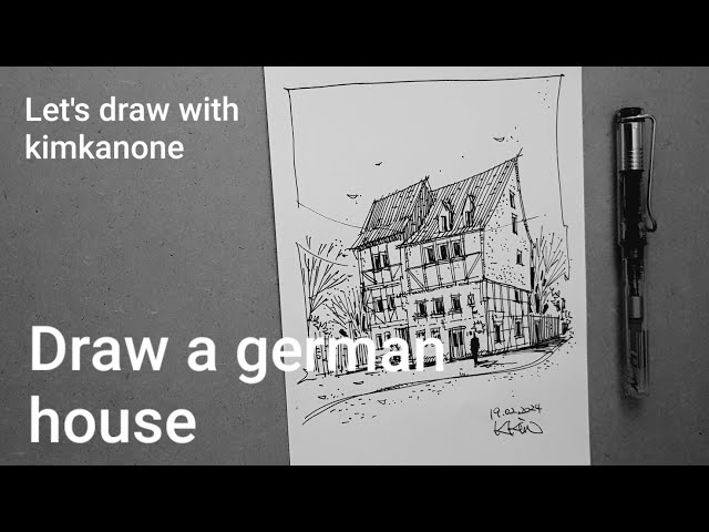 let's draw with kimkanone! draw a typical german house. 킴카노네와 함께 그려요! 전형적인 독일식 집을 그려요.