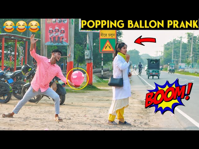 Crazy Popping Balloon Prank on cute Girl 2 | Popping Balloons with Public Reaction | By - ComicaL TV