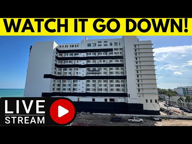 Historical Deauville Florida Hotel IMPLOSION LIVE!