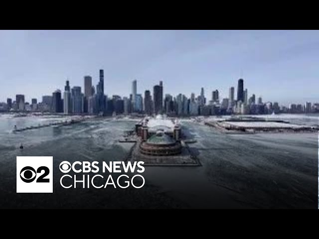 Frozen beauty of Chicago on Lake Michigan
