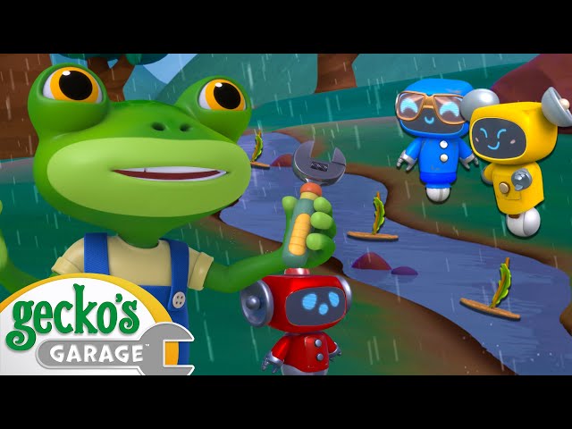 Rainy Day Recharge | Gecko's Garage | Best Cars & Truck Videos for Kids