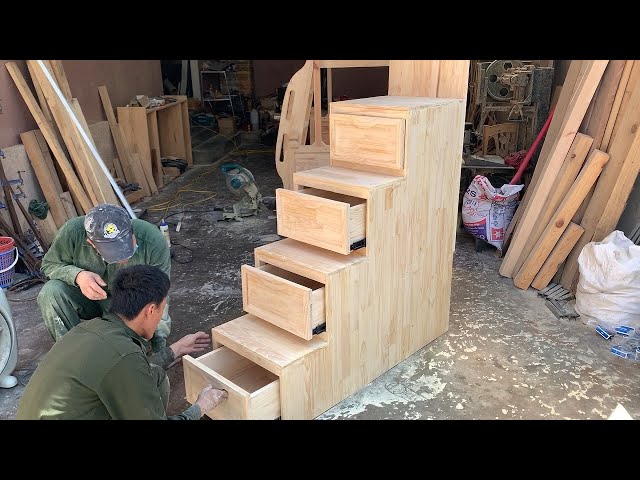 Amazing Woodworking Idea Bunk Bed Baby // Build Stairs With Storage Drawers For Bunk Bed Kids!
